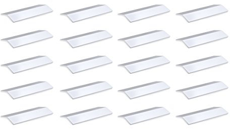 Emuca - Tirador para muebles, Tirador adhesivo para cajón, armario, mueble de cocina, baño, dormitorio y oficina, largo 62mm, Aluminio, Anodizado mate, Lote de 20