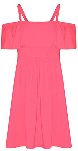 A2Z 4 Kids Girls Off Shoulder Skater Dress Party Wear Age 5-13 | Stylish Off Shoulder Skater Outfit for Parties & Special Occasions