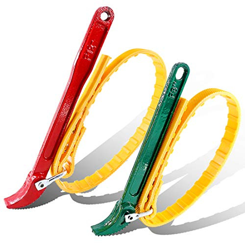 Swpeet 2 Pack Multi-Purpose réglable ceinture bracelet clé 12 (300mm) et 7,8 (200mm) poignée en acier réglable bracelet filtre ouverture clé pour l'ouverture du filtre, du tuyau