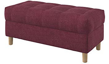 Furninero - Raffinierte gepolsterter Sitzbank Sitzhocker Sitzruhe Betthocker Ottomane, mit Stauraum, Gerundete Beine, 100 cm breit, Softi Cherry Stoff (Wasserabweisen), Rot