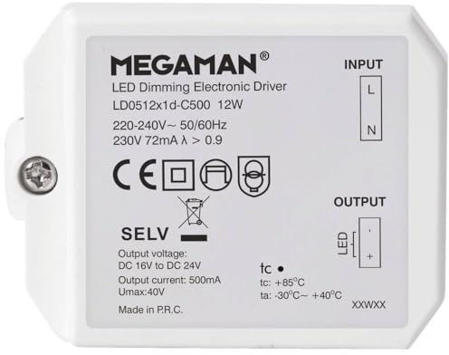 MEGAMAN Rico LED-Treiber 12W 500mA 16-24V dimmbar 1St.