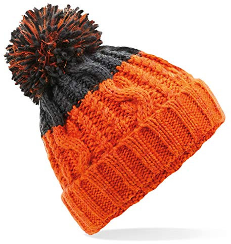 Beechfield B437 Apres Beanie (Orange/Graphite Grey)