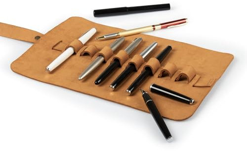 Londo Echtleder Stifterolle, Federmäppchen - Elegante Roll-up Stifterolle, Bleistift Wrap, Mäppchen, Stift Organizer, Bleistiftkasten