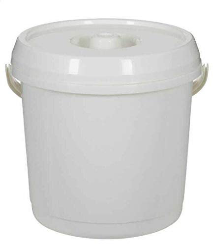 St@llion Kunststoffeimer mit Verschlussdeckel und Tragegriff, Baby-Windeleimer, Müllbehälter, Kübel, ideal für Lebensmittelaufbewahrung, Haushalt, Farbe, Camping, Cremefarben, 14 l