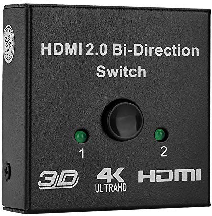 4K HDMI Audio Extractor Splitter, 2-Input to 1-Output Switch Box, Audio Converter Adapter for PCs/Laptops/Gaming Consoles/Projectors/TV Receivers