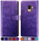 SUANPOT for Samsung Galaxy S9 case with [Credit Card Holder][RFID Blocking],PU Leather Flip Book Protective Cover Women Men for Samsung S9 Phone case Purple