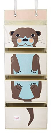 3 Sprouts - Hängewandorganisator - Ablage für Kinderzimmer- und Wickeltische, Otter