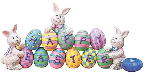 Osterhasen-Dekoration, Hasen-Anhänger, Osterdekorationen, Osterhasen-Deko-Schilder mit Häschen HAPPY EASTER für Frühling Urlaub Ornament Ostern Home Office Party Raumdekorationen - Acrylblatt