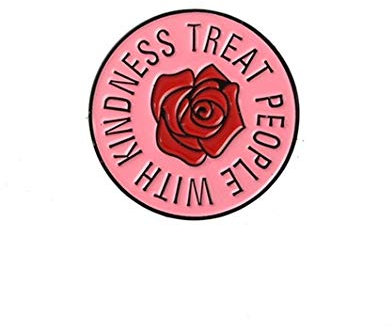 Anstecknadel mit englischen Buchstaben Treat People with Kindness, für Kleidung, Schal, Schmuck