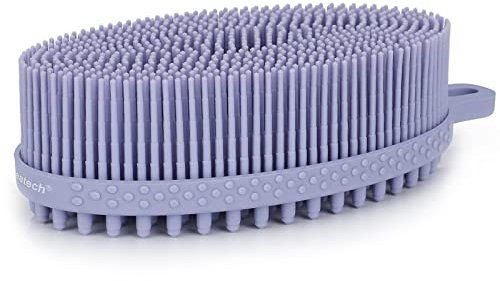 FREATECH Brosse pour Corps en Silicone - Brosse pour Corps Bain-Douche 2 Face pour une Exfoliation Douce, Nettoyage en profondeur et Massage Intensif, Soins pour Peaux Sensibles, Lavande
