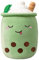 Domeilleur Bubble Tea Kuscheltier, Bubble Tea Plüschtier, Kissen Plüsch, Weiches Kissen Puppe Kinderspielzeug, Kuschelkissen Geburtstag Grün 35cm