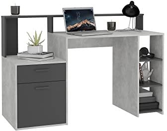 3006-001 Bolton Beton grau Nb. / Anthrazit Schreibtisch PC - Tisch Bürotisch Arbeitstisch ca. 137 x 91 x 50 cm FMD