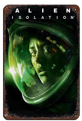 RIELLI Alien-Isolationsspiel, 1 Blechschild, Vintage-Metall, Pub, Club, Café, Bar, Zuhause, Wandkunst, Dekoration, Poster, Retro, 20 x 30 cm