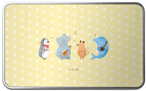 Mr. & Mrs. Panda Metalldose rechteckig Big Band - Geschenk, Keksdose, Gute Laune, Aufbewahrungsbox, Vesperdose, Musik, lustige Sprüche, Versperbox,