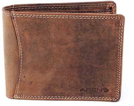 Herren Leder Börse Portemonnaie Geldbörse Brieftasche Lederbörse mit Münzfach RFID Schutz Männerbörse Büffelleder braun ( 81037845 )