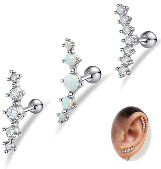 FIOROYAL 16G Helix Piercings Chirurgenstahl für Damen Tragus Helix Piercing Ohr CZ Tragus Helix Piercings Schmuck für Mädchen Silver