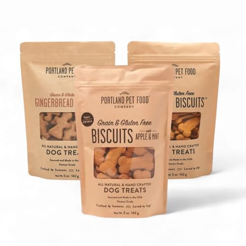 Portland Pet Food Dog Treats Variety, Healthy, Grain-Free Biscuits, 3 Pack