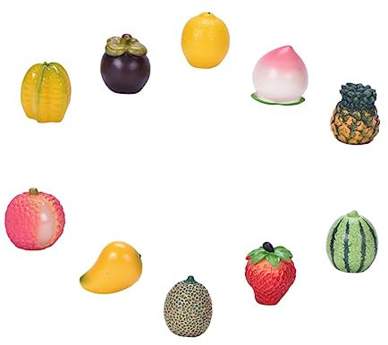 HOMSFOU 20 Pcs Simulated Fruit Ornaments Fruit Decor Fruit Cupcake Topper Strawberry Birthday Decorations Figurine Fake Lemon Strawberry Decorations Fake Watermelon Miniature Resin Model