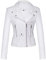 ANUFER Femmes Simili Cuir Suédé Veste de Motard Refroidir Fermeture éclair Croisée Manteau Court SD5A1212 Blanc L