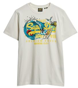Superdry Herren LA T-Shirt mit Grafik Wollweiß XL