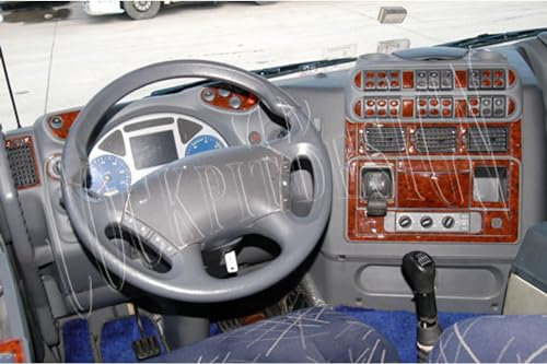 AUTOKLEIDUNG® Cockpit Dekor kompatibel mit Iveco Stralis Baujahr 06/2002-01/2007 73 Teile | 3D Klavierlack Optik