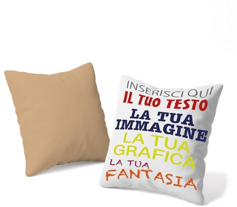 VENEZIANO Gruppo Cuscino Personalizzato 40x40 con Imbottitura - Cuscino Personalizzato con Imbottitura - personalizza Ora con Testi, Loghi o Immagini - 100% Made in Italy