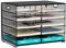EasyPAG 10 Compartimentos Metal Malla A4 Bandeja Archivador Organizador Papeles Soporte Documentos Clasificador Correo Almacenamiento Escritorio Estante Carta,Negro