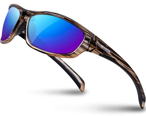 RIVBOS Sonnenbrillen Fahrradbrille Radsportbrillen Sportbrille für damen herren Polarisierte TR90 Superleichtes Unzerbrechlicher Rahmen UV400 Wandern Laufen Golfen und Fischen RB831(RB832)