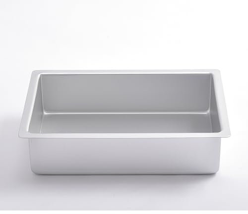 i enjoy + Cake Pan Aluminium Oblong (7 x 11 x 3) Baking Tray, Anodised Brownie Pan,Cake Tin, Silver