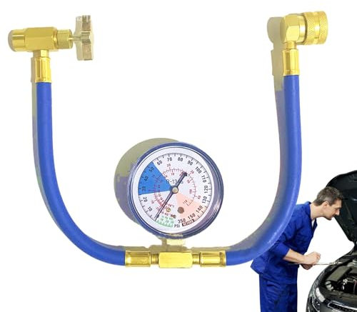 Auto AC Refrigerant Charge Hose | R134A Car Air Conditioner Recharge Kit With Pressure Gauge | M14 Or 1/2 Inch Thread AC Charger For Refrigerant Bottles