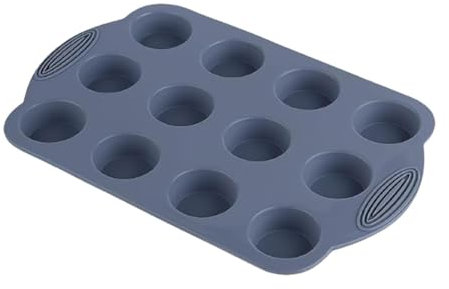 Keksform, Kreis Silikonform,Muffinform mit 12 Mulden, antihaftbeschichtet - Spülmaschinenfeste Kuchenform, Backform für Süßigkeiten, Kuchen, Gelee, Brownies, Kuchen, Kekse