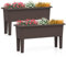 COSTWAY 2er Hochbeet, Gartenbeet aus Kunststoff, 29 L, Pflanzkasten mit abnehmbaren Beinen & Drainageloch, selbstbewässernd, Gemüsebeet Kräuterbeet für Balkon Garten Terrasse, 80x30x40cm (Kaffee)