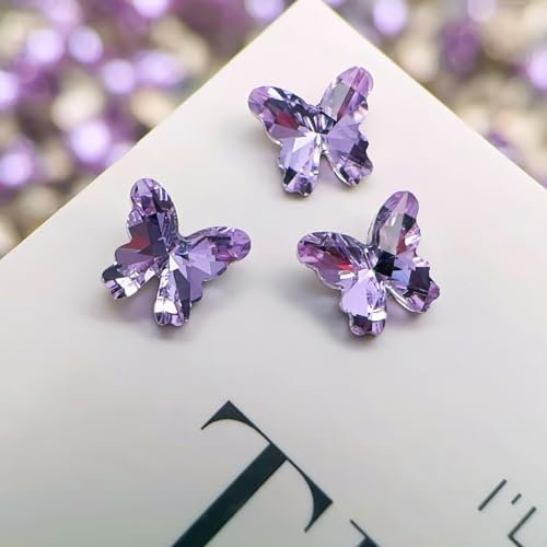 Eastocos 10 Piezas Nido de Pájaro Mariposa Diamante Decoración de Uñas Super Sparkling K9 Cristal Colorido Corte Multi Fondo Afilado Diamante Piercing Pila de Uñas Diamante