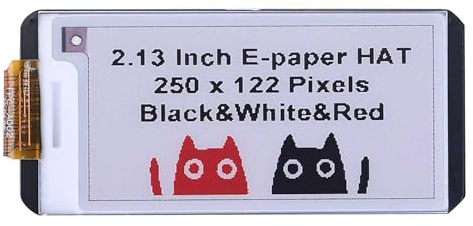 2,13 Zoll E-Ink Display HAT für Raspberry Pi/Jetson Nano/Arduino/STM32, dreifarbiges rotes weißes schwarzes E-Papier-Bildschirm, SPI-Schnittstelle, 250 x 122 Auflösung