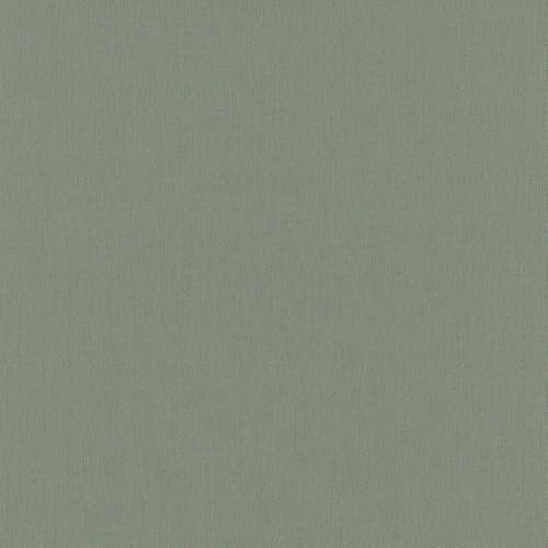 Schlichte, minimalistische, vielseitige Tapete aus gewebtem Stoff in strukturierter Vinyloptik, modernes, dunkles Salbeigrün mit goldenen Elementen für atemberaubende Räume, Erismann 10437-24