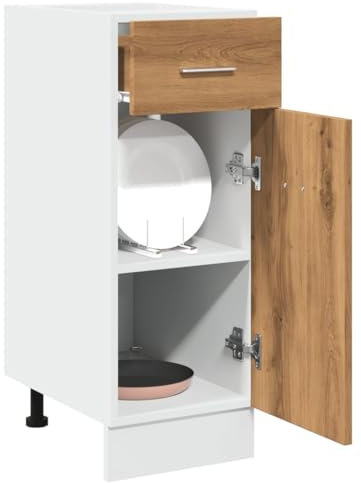Myheimly Schubunterschrank Artisan-Eiche 30x46x81,5 cm Holzwerkstoff Küchenschrank Küchenzeile Küchenmöbel Unterschrank Küchenunterschrank Schrank