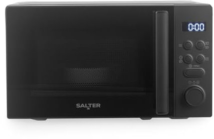 Salter Kuro 20L Digital Microwave – 800 W Solo Freestanding Microwave Oven with 25.5 cm Rotating Turntable, LED Clock Display Screen, Adjustable Time/Weight Dial, 95 Minute Timer, Black