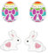 FIVE-D Kinder Ohrringe Ohrstecker Hase 925 Sterling Silber Ostern (Set Hase-Ei)