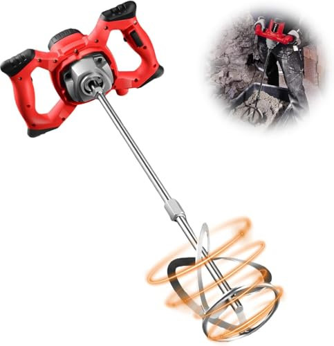Mezclador de mortero, 2600 W, mezclador de hormigón con 6 velocidades, mezclador de mortero m14, mezclador de pintura, cemento, hormigón