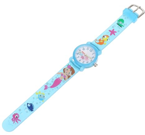 BESPORTBLE Kinderuhr mit Cartoon-Motiv wasserdichte Kinderuhr Quarzuhr mit Meerjungfrauenmuster Armbanduhr für Mädchen Verstellbares Armband für Unterschiedliche Handgelenkgrößen