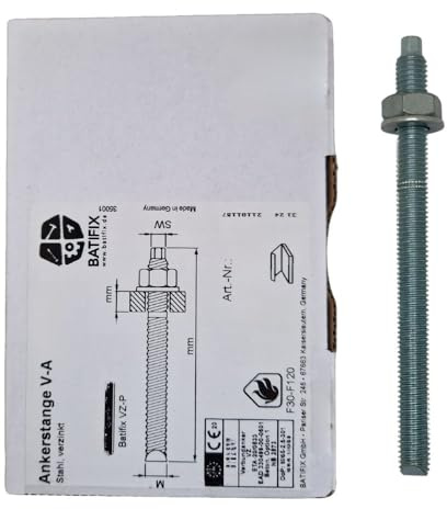 10x Ankerstangen - M8x150 mm galvanisch verzinkt | inklusive Muttern und Scheiben Schwerlast-Anker Schwerlast-dübel Verbundanker Gewindestange