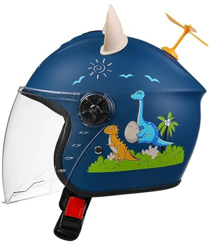Casco Moto Jet Per Bambini Con Visiera Casco Moto Mezza Faccia 3/4 Casco Per Ragazzi E Ragazze Ciclomotorecaschi 3-14 Anni Omologato ECE D,48-55CM