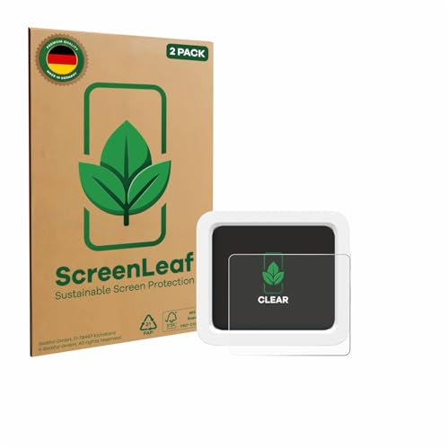 ScreenLeaf 2 Pack Screen Protector compatible with Xiaomi Smart Temperature and Humidity Monitor 3 Mini [sustainable screen protection, clear]