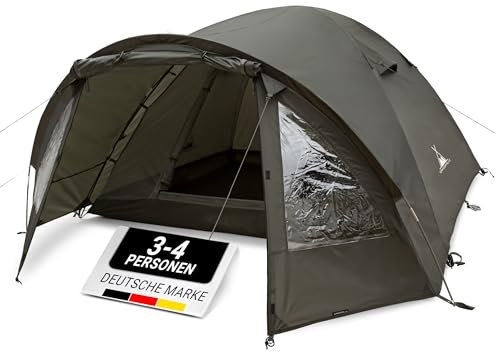 WANDERFALKE® Zelt 2-4 Personen wasserdicht 4.000mm, Ultraleicht & kleines Packmaß, Campingzelt mit Vorzelt, Familienzelt, Outdoor Zelte für Camping, Reise, Angeln, für warme & kalte Tage (Camp 4)