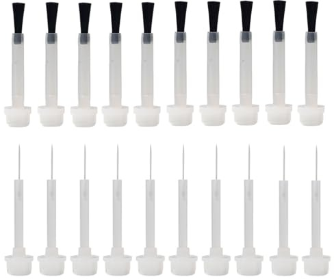 Peenbbop 20 Pcs Nail Polish Brush Professional for Women | 2 Style, Disposable, with Handle, For women's artistic accessories