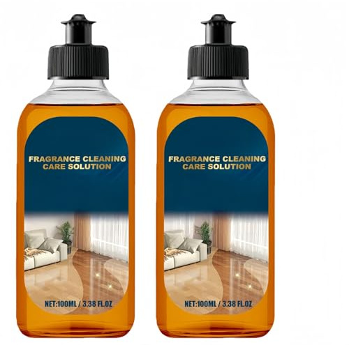 2pcs Wooden Floor Cleaner,Fragrance Cleaning Care Solution 5 In 1,Stubborn Stains Cleaner,Wood Floor Polish,Leaves A Brilliant Protective Shine,Cleans Effectively without Sealants,Ideal for Both