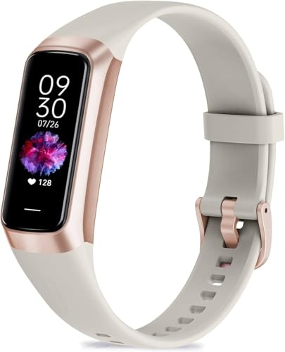 Nexra Fitness Tracker with Blood Pressure Monitor, 1.10 AMOLED Smart Watch (Beige)
