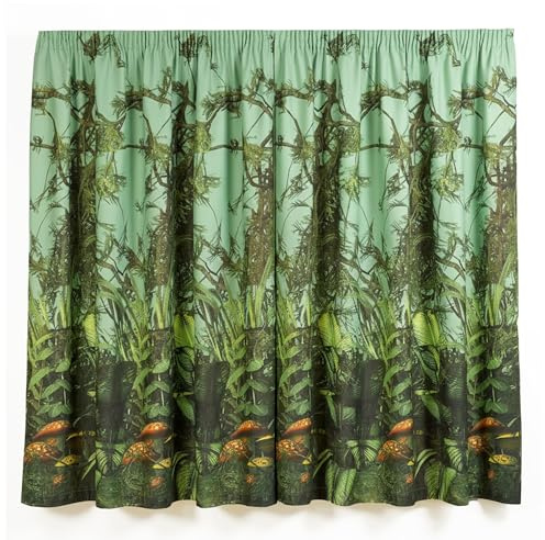 Rapport T Rex Pencil Pleat Curtains Pair 66 x 72 inches Fully Lined Jurassic Dinosaur