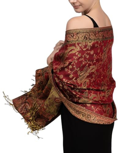 Achillea Damen Achi23 Pashmina-Schal, burgunderfarben, 28 W x 76 L