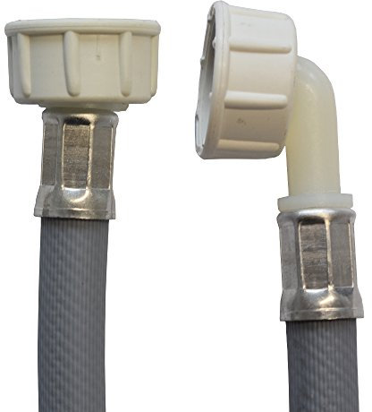 Tuyau d’alimentation en eau coudé 3/4 IG + IG pour machine à laver et lave-vaisselle. 2,50 m gris